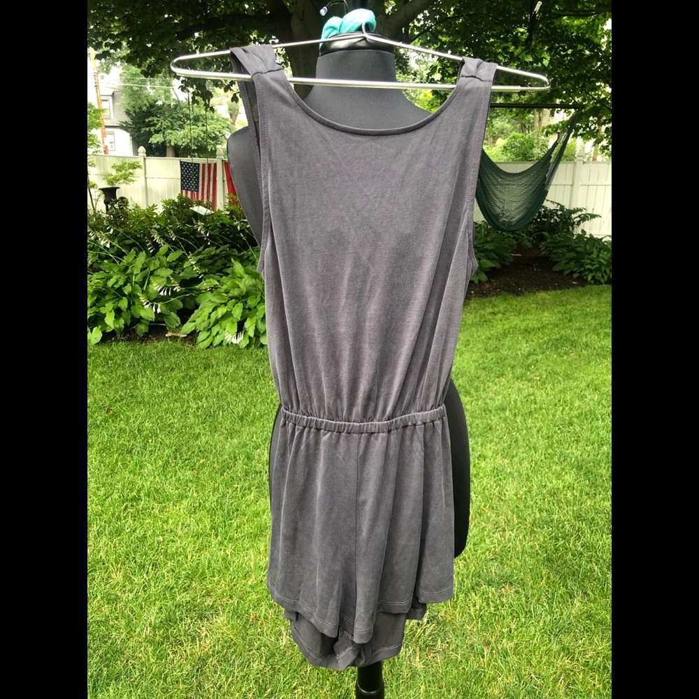 UO Silence + Noise blue gray romper/jumpsuit